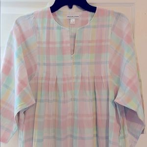 Miss Elaine Vintage Cotton Robe, Zip-Up, Pockets S